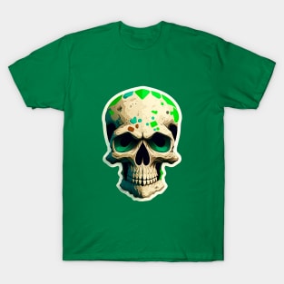 Colorful melting Skull head design #3 T-Shirt